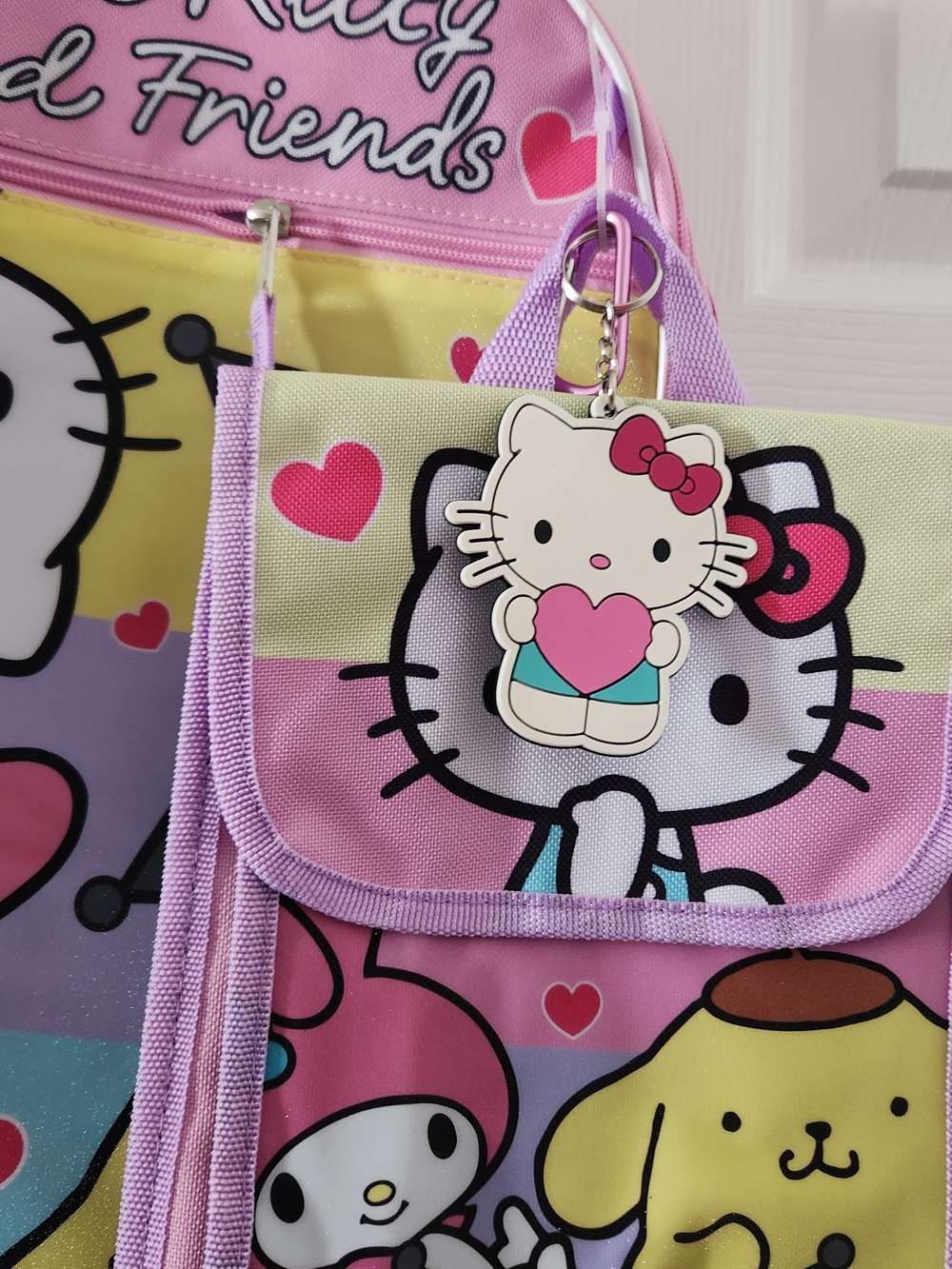 Hello Kitty Kids Backpack Pink Purple Multicolor - Picture 3 of 4